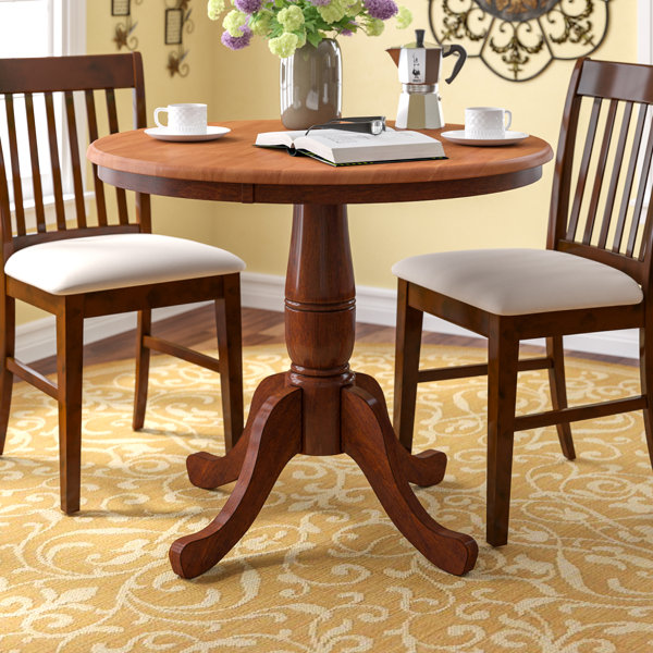 Charlton Home® Solid Wood Pedestal Dining Table & Reviews Wayfair